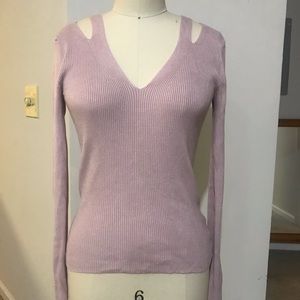Express cutout dusty rose sweater top